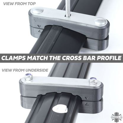 CROSS BAR Mount Clamp Kit for VW Transporter T5 & T6 Van - Kit D (Black)