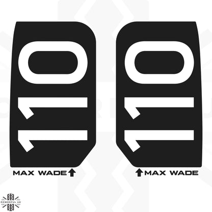 Door/Side Vent Decal Kit - '110' - Matte Black for Land Rover Defender L663