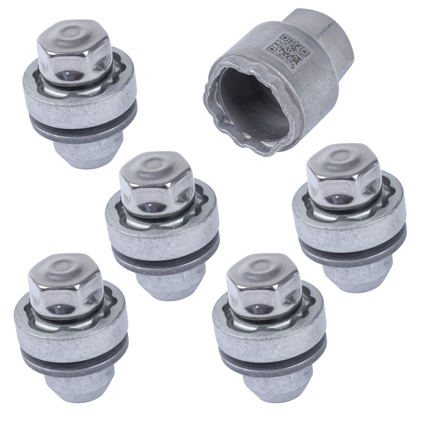 Genuine Locking Wheel Nut Key + 5x Locking Nuts Kit for Land Rover Defender L663