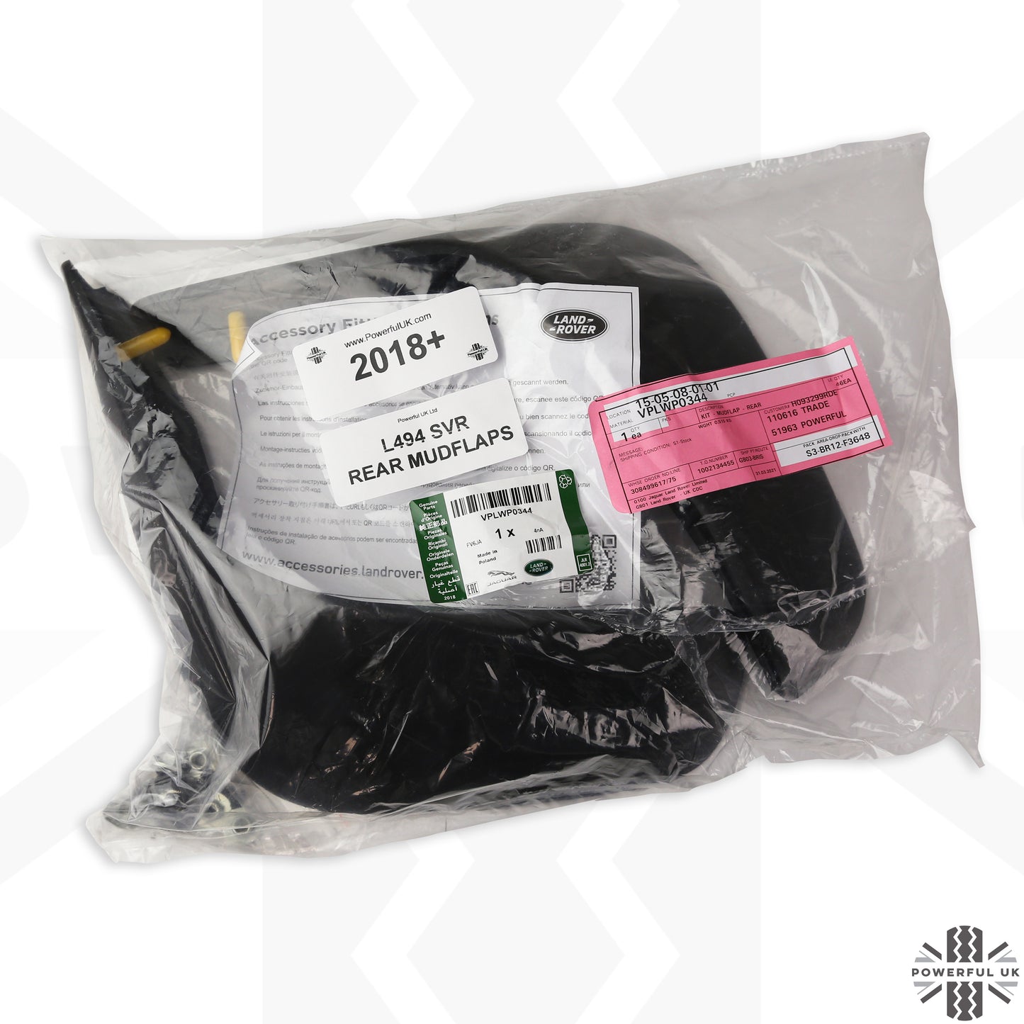 Rear Mudflaps for Range Rover Sport L494 SVR Rear Bumper 2018 - Genuine