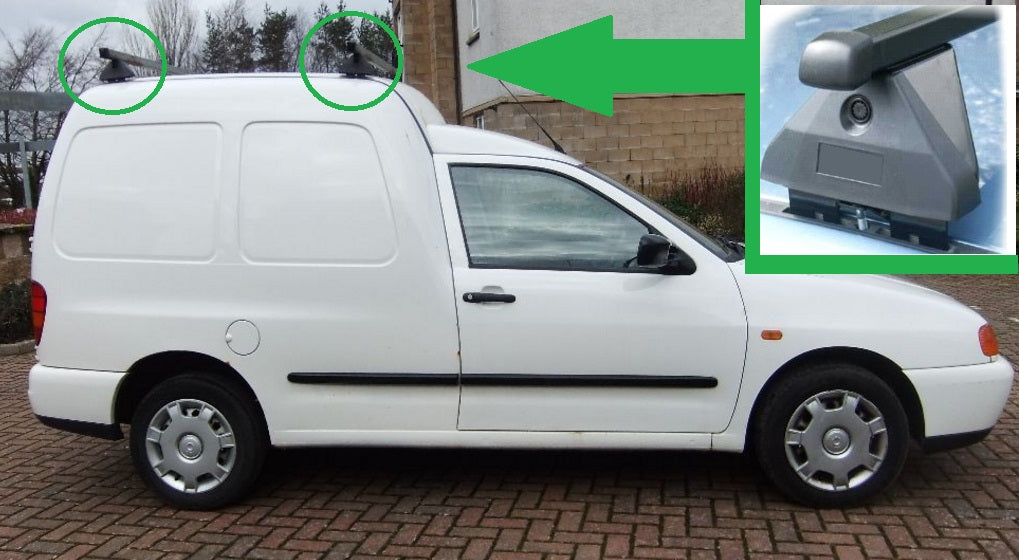 Roof Bar Feet for Commercial VW Caddy Box Van 1997-2004 (x4)