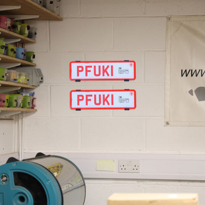 2x Surface Mount Number Plate Holders - UK Trade Plate