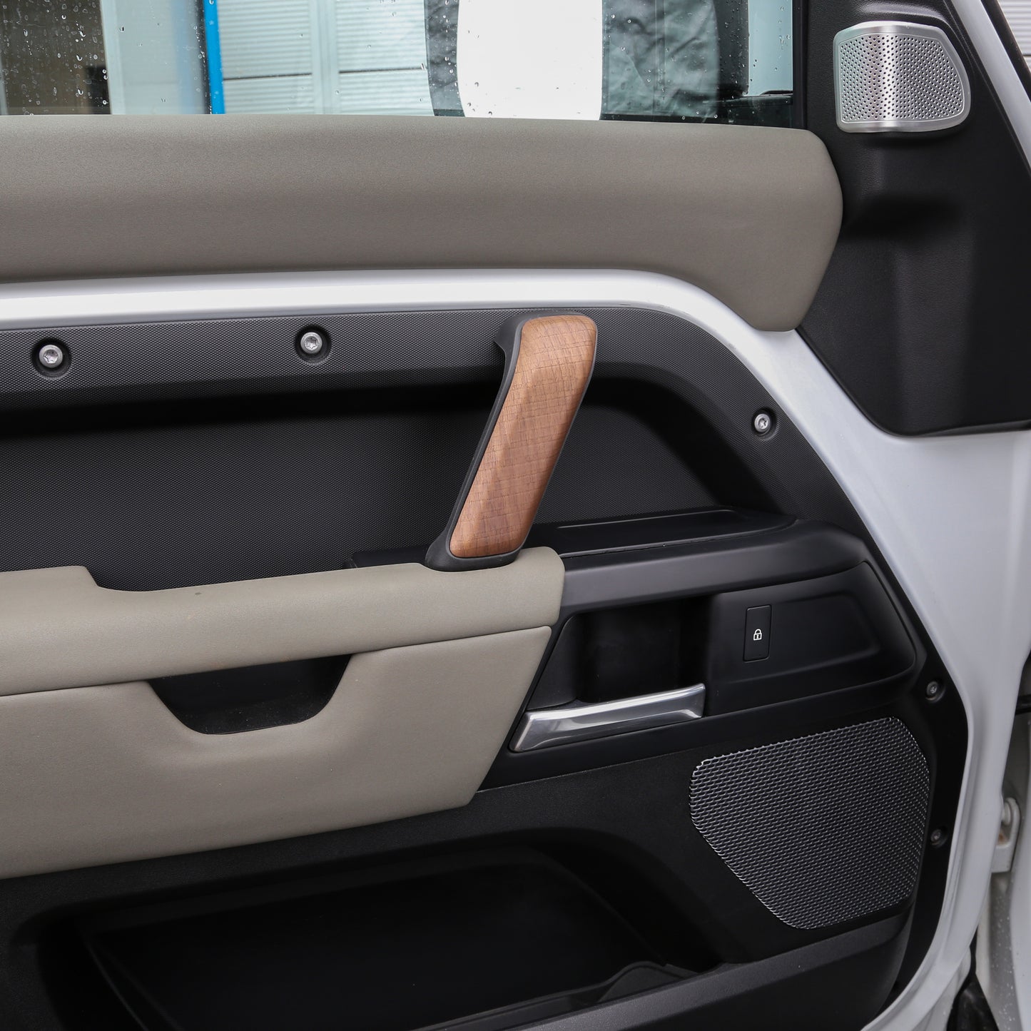 3pc Interior Door Pull Finishers (Genuine) in Walnut for Defender L663 110/130 - RHD