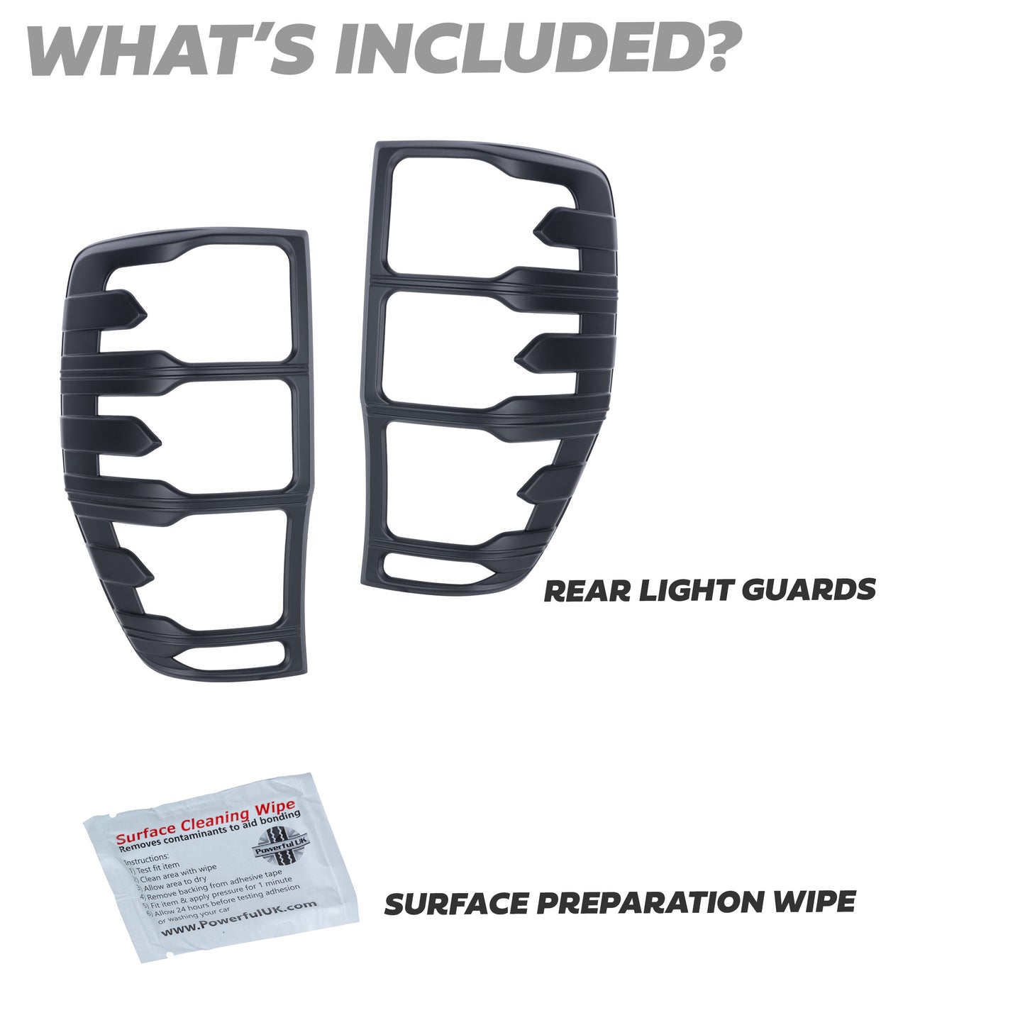 Rear Light Covers - Black - for Ford Ranger 2012-22