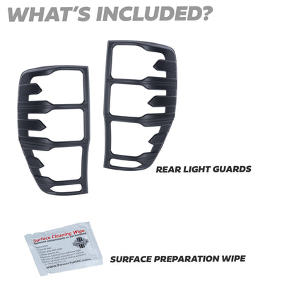 Rear Light Covers - Black - for Ford Ranger 2012-22