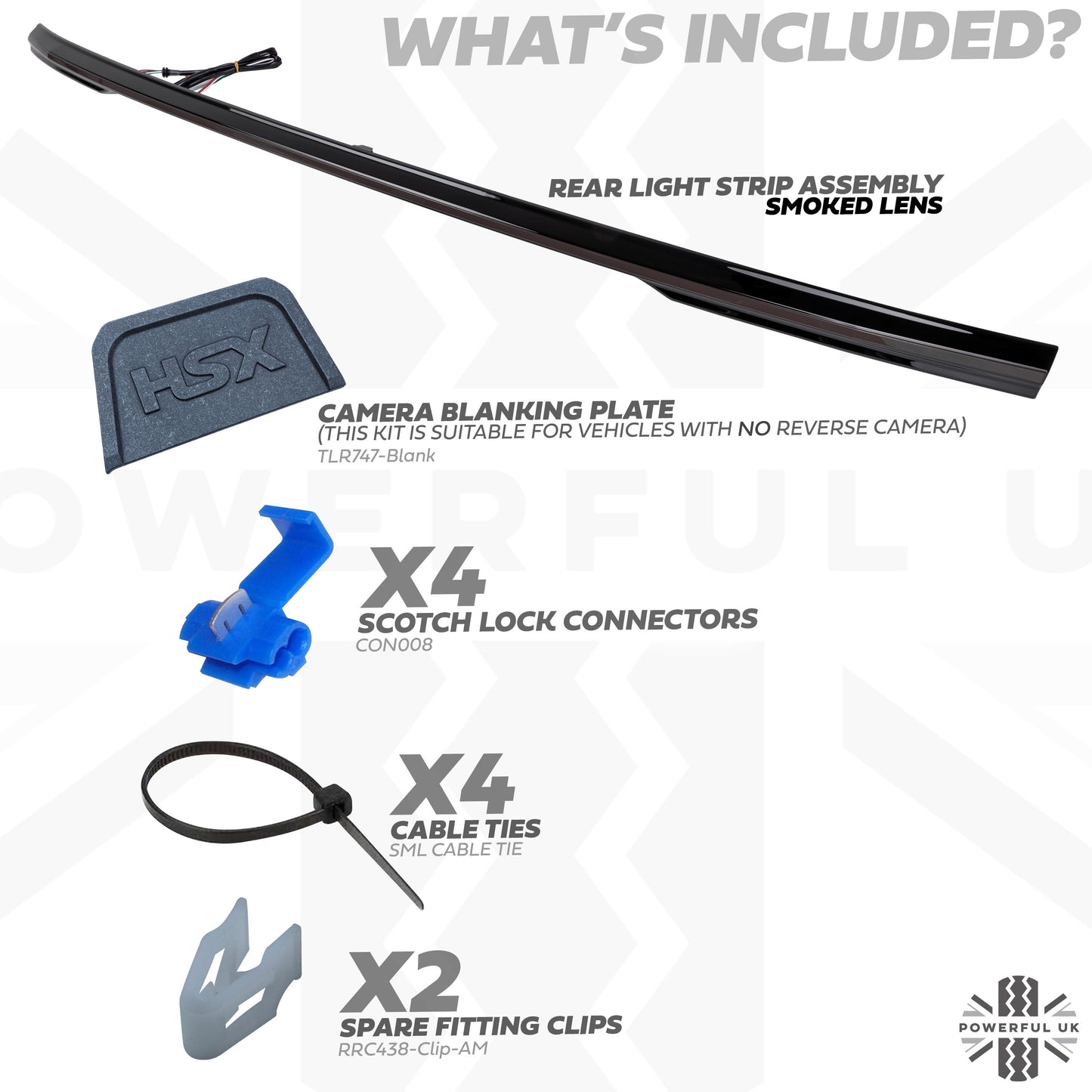 Rear Tailgate LED Lightbar for Range Rover Sport L494 WITHOUT reverse camera - SMOKED Lens