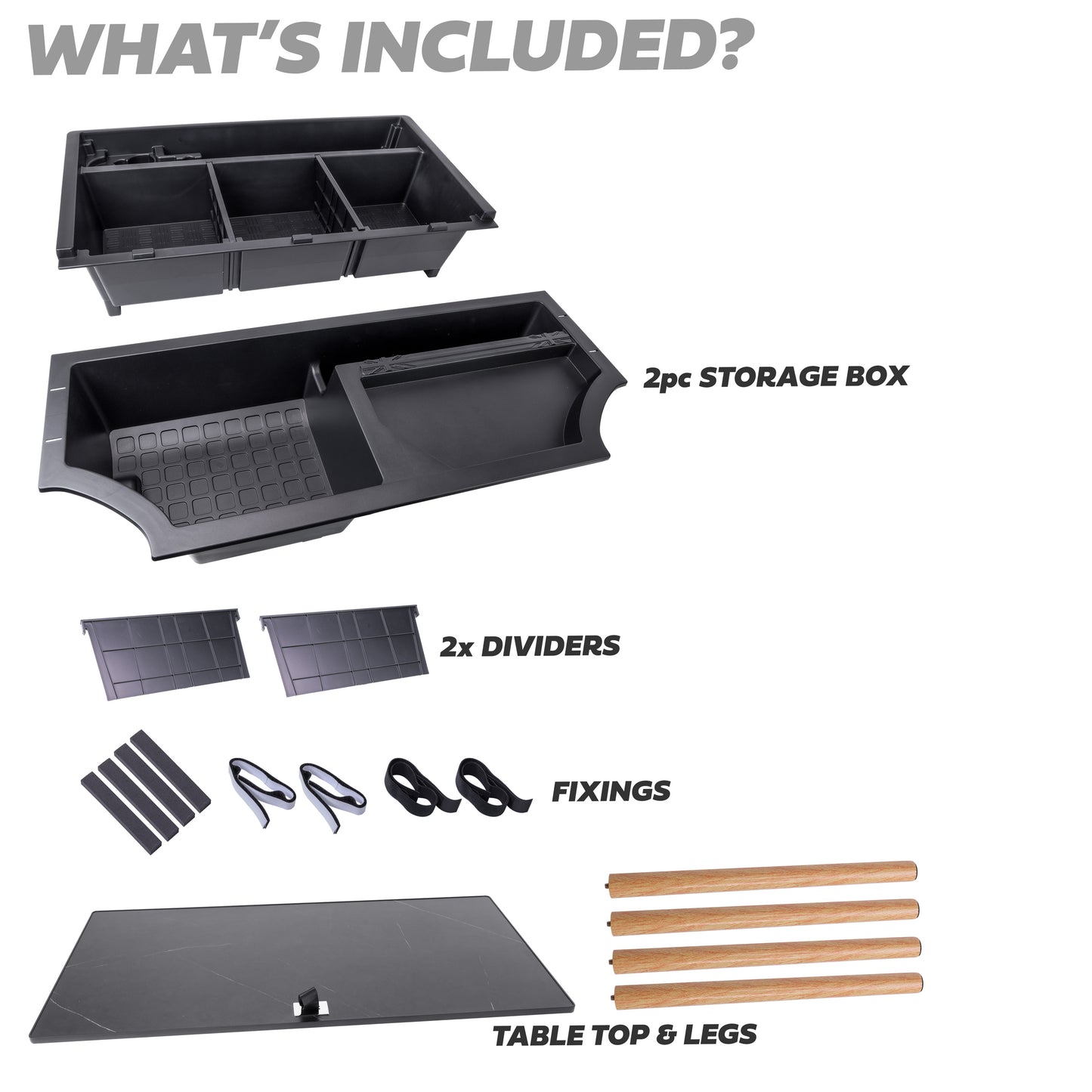 Under Boot Floor Storage Box + Table for Land Rover Defender L663(110)