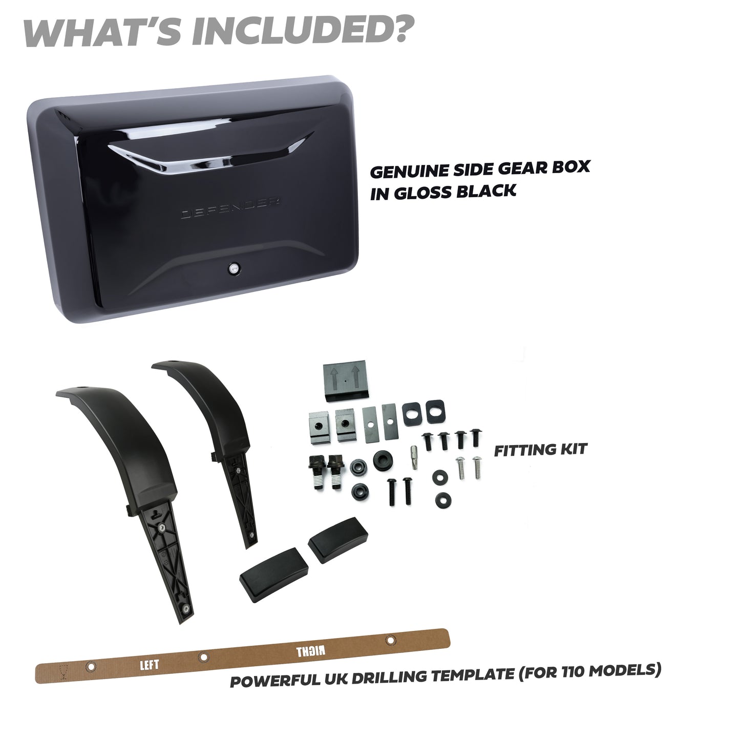 Genuine Side Mounted Box in Gloss Black for Land Rover Defender L663 - 90 & 110