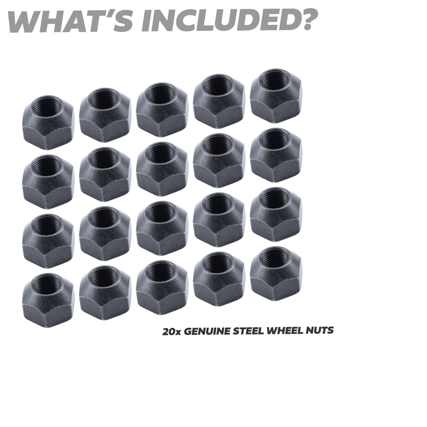 Genuine Steel Wheel Nut - 20 pcs - for Land Rover Discovery 1