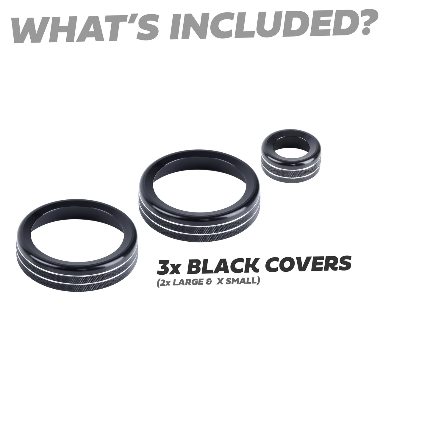 Interior Aircon Control Trim - Set of 3 - BLACK - for Land Rover Defender L663