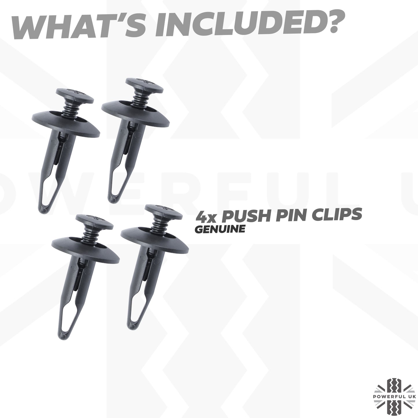 4x Engine Cowl Clips (6.3x22mm Plastic Push Pin type) for Range Rover Evoque - Genuine