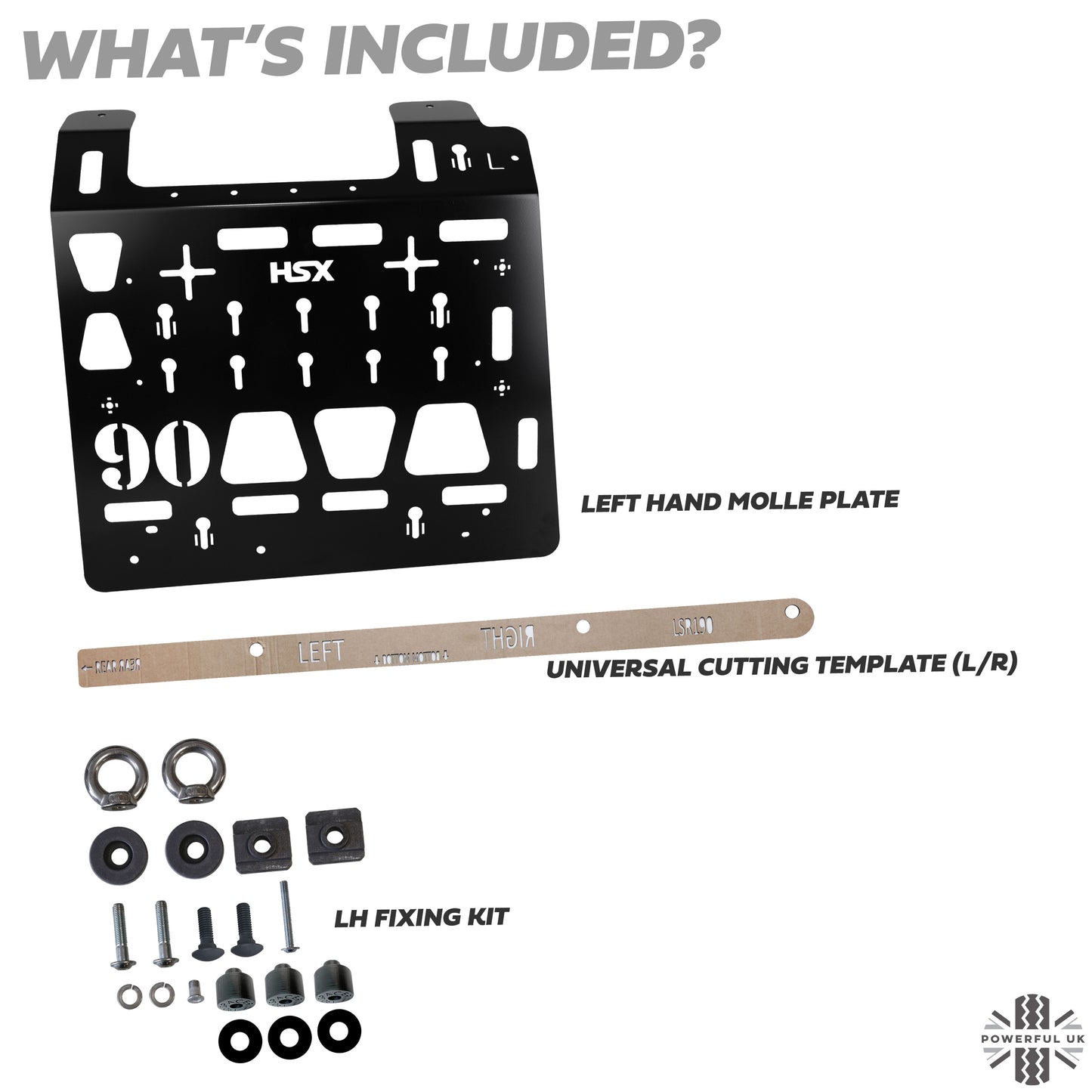 Molle Plate Kit - Black - Mix Design - LH - for Land Rover Defender L663 (90 Model)