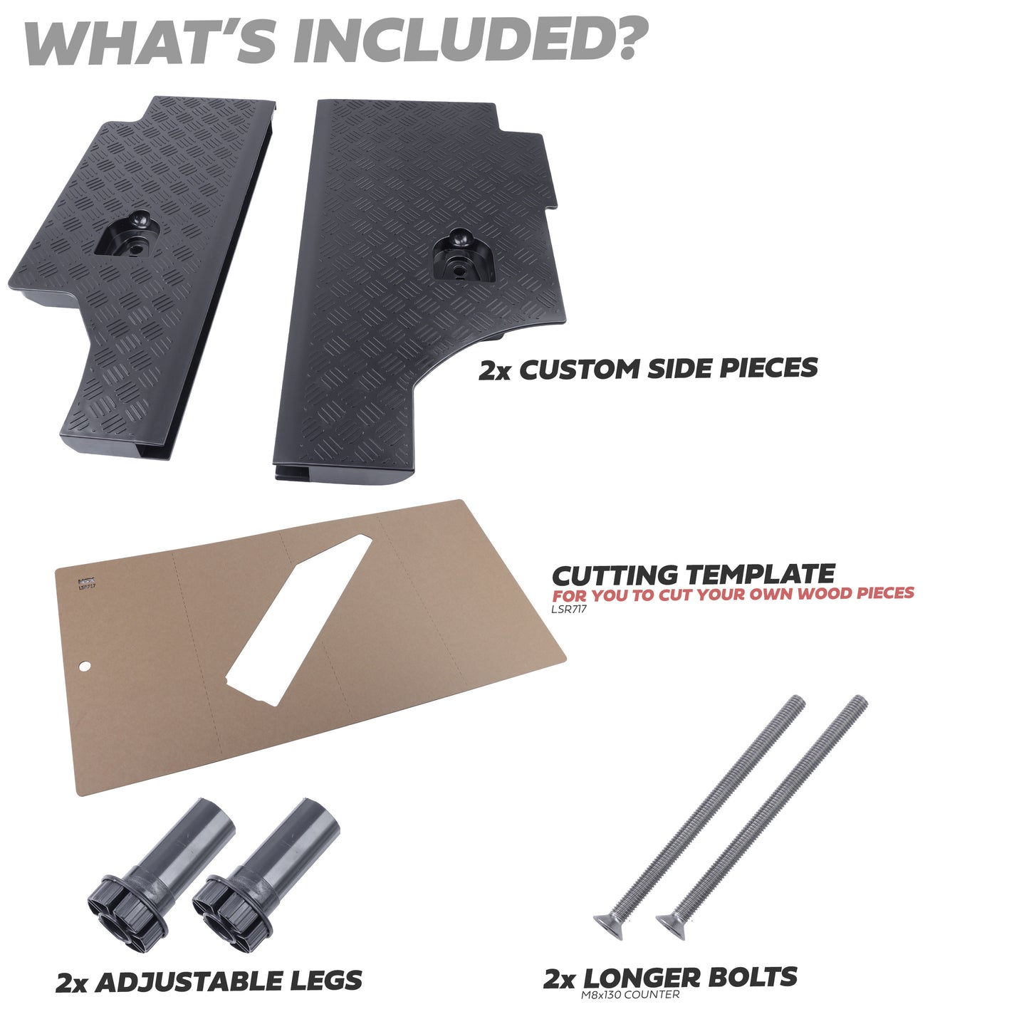 Raised Boot Floor for Land Rover Defender L663 90 - Side Support Kit