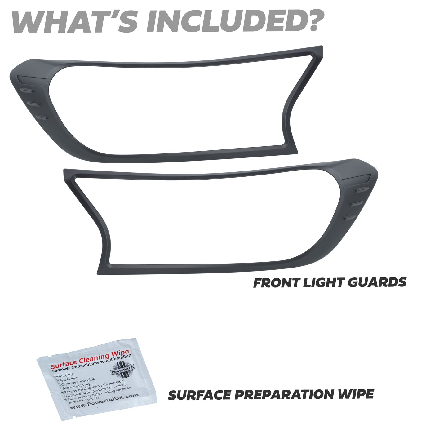 Headlight Covers - Black - for Ford Ranger 2016-22