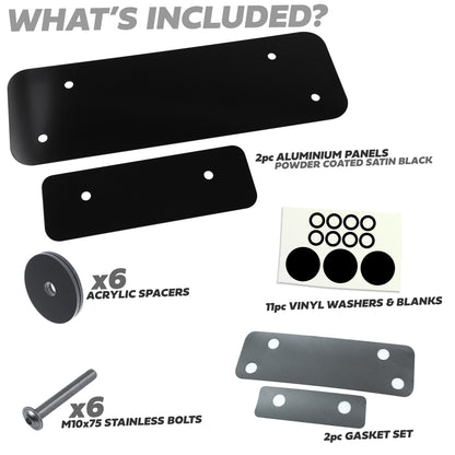 Spare Wheel Delete Kit for Land Rover Defender L663 (Aluminium Panel/Exposed Bolts) - Black