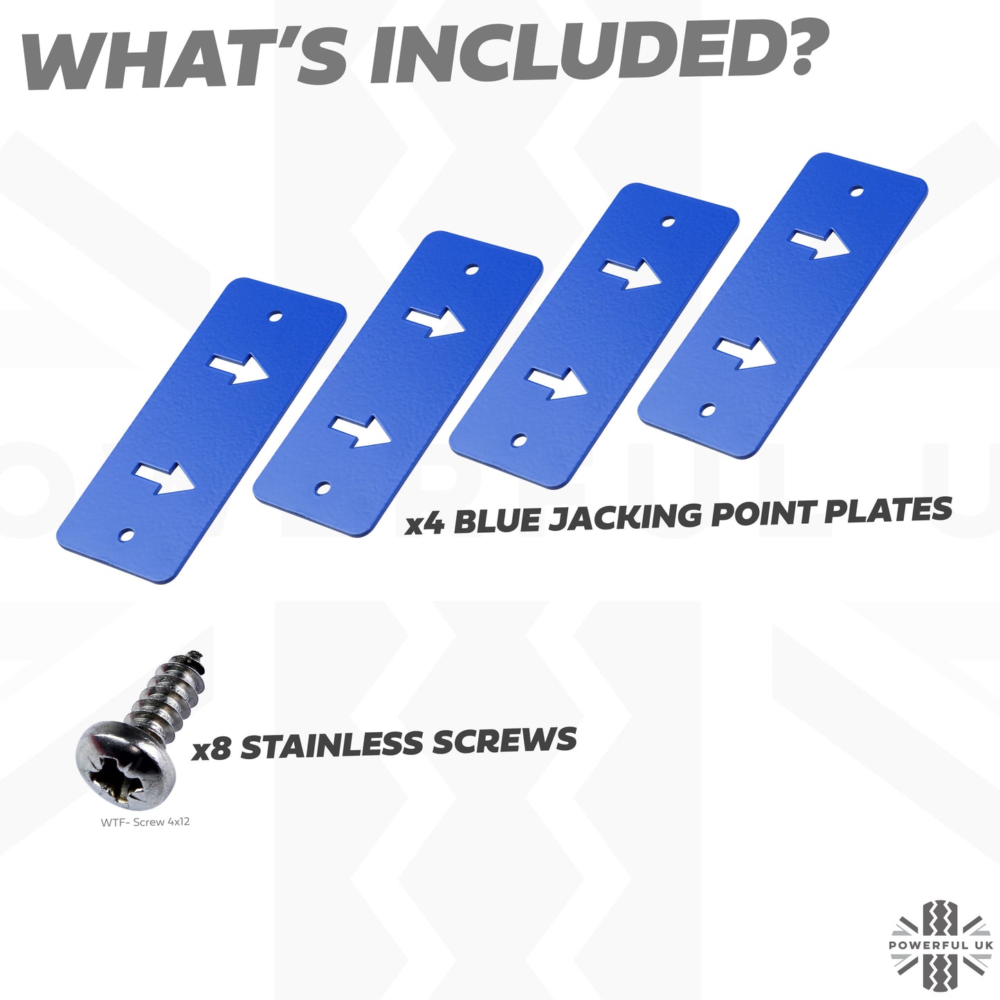 Jacking Point Marker Plate Kit - BLUE - for Land Rover Defender L663