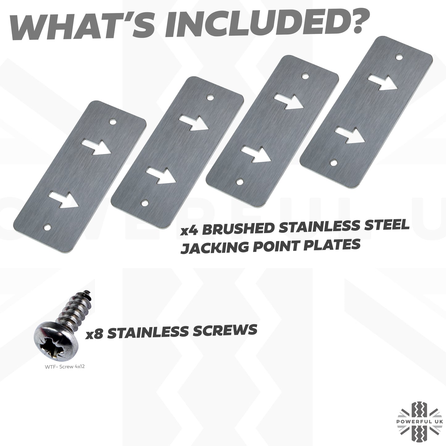 Jacking Point Marker Plate Kit - Stainless - for Land Rover Defender L663