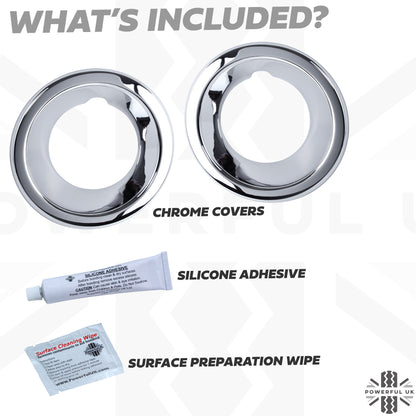 Fog Bezel COVERS for Land Rover Discovery 3 - Chrome
