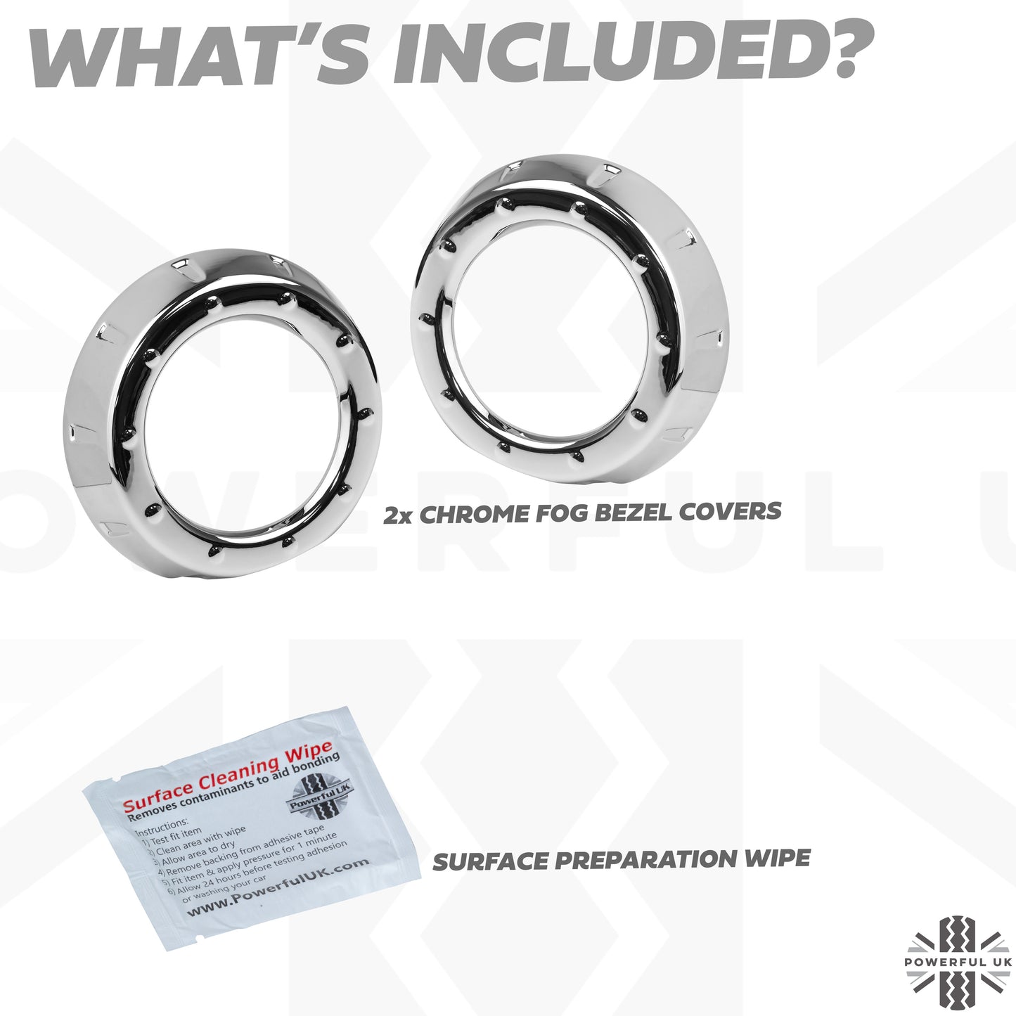 2x Foglight Bezel Covers for Range Rover L322 2010 - Chrome