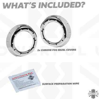 2x Foglight Bezel Covers for Range Rover L322 2010 - Chrome