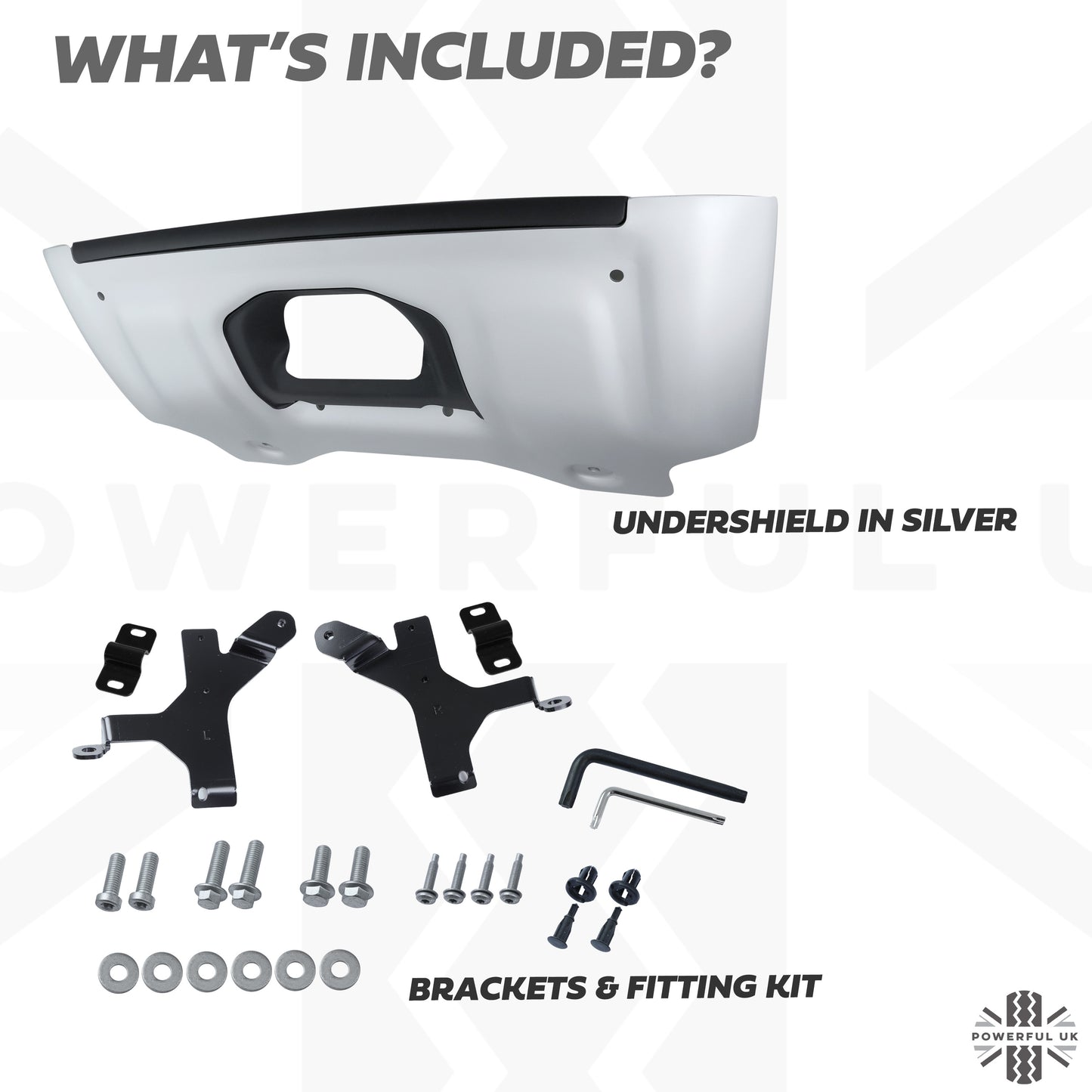 Front Aluminium Skid Plate (Aftermarket - Easy-Fit) for Land Rover Defender L663 - Silver
