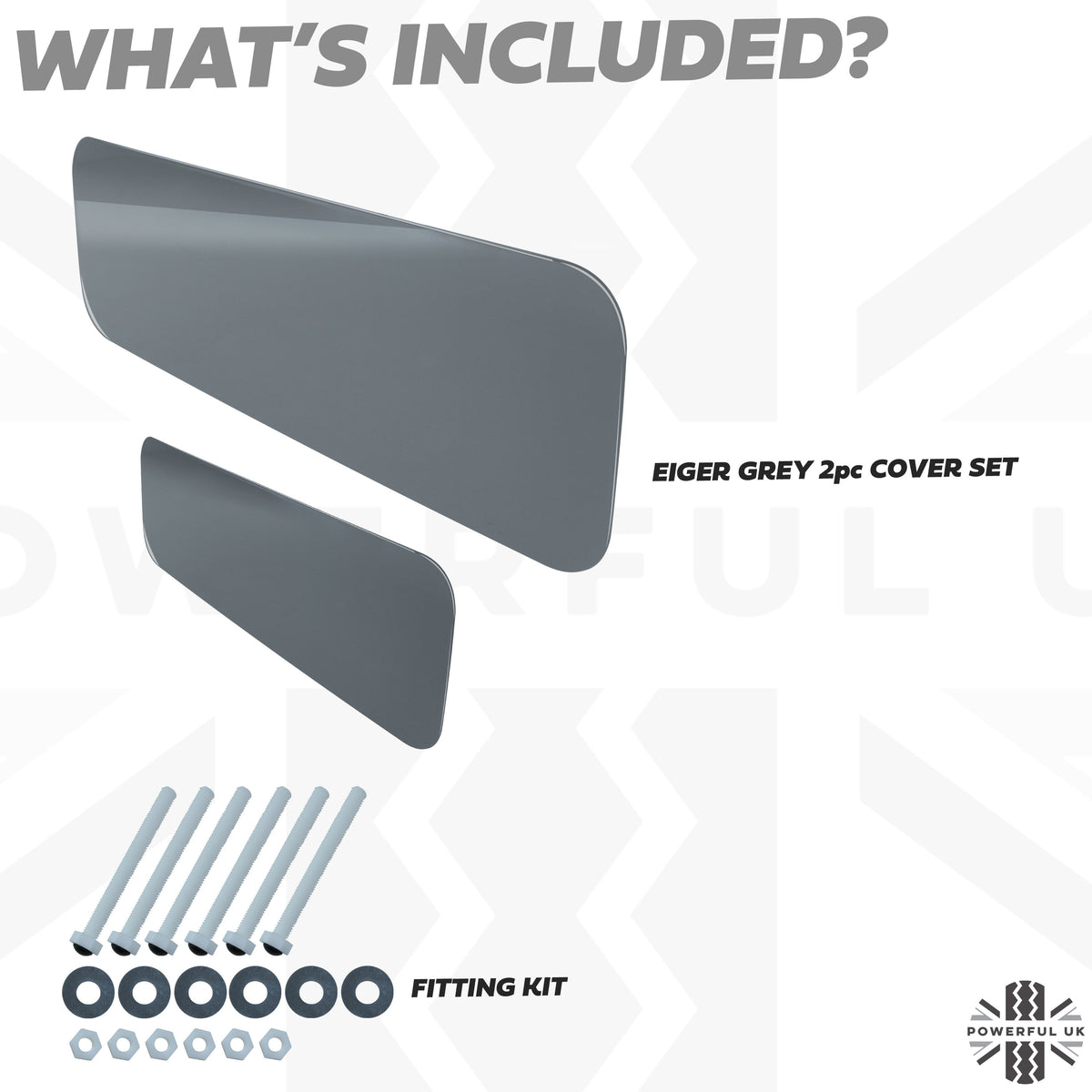 Spare Wheel Delete Cover Set for Land Rover Defender L663 - Eiger Grey