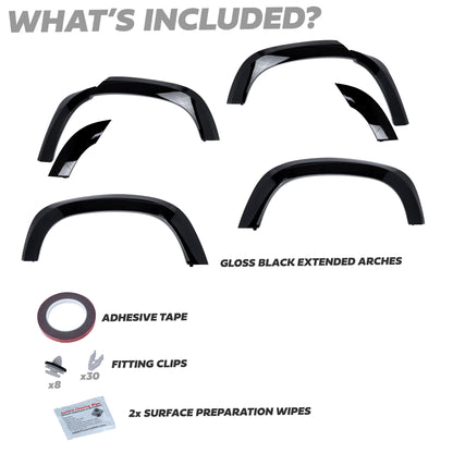 Extended Wheel Arch Set in Gloss Black for Land Rover Defender L663 (110 model)