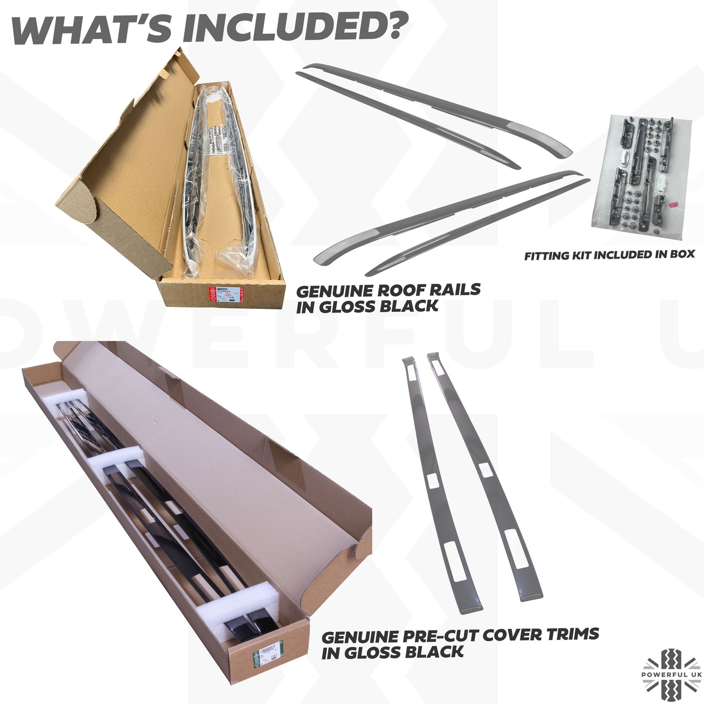 Roof Rails and Cover Strip Kit for Range Rover Sport L494 - Black - Genuine