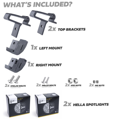 Hella Spotlight & Mount Kit for Expedition Roof Rack for Land Rover Defender L663