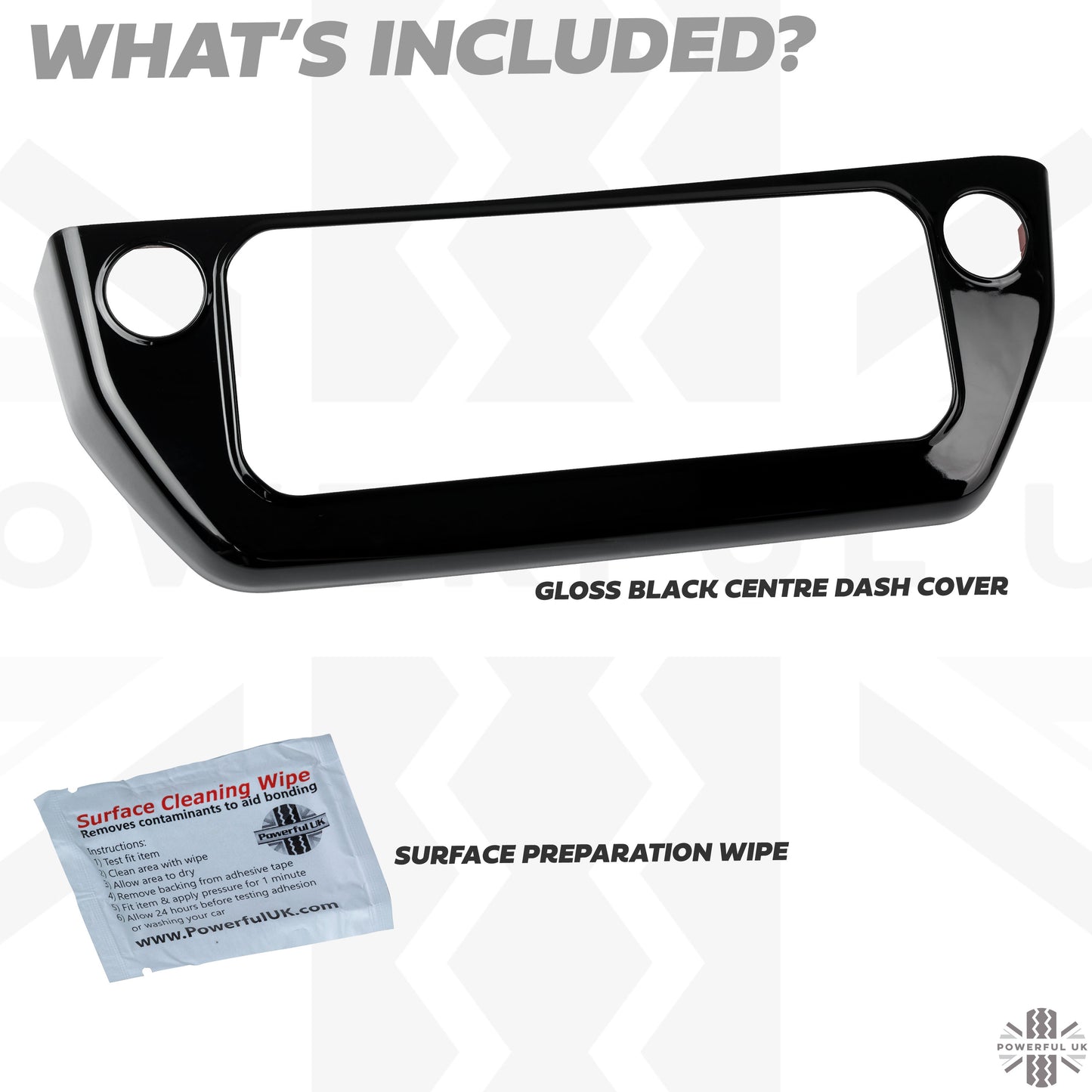 Centre Dash Cover Trim - Gloss Black - for Land Rover Defender L663