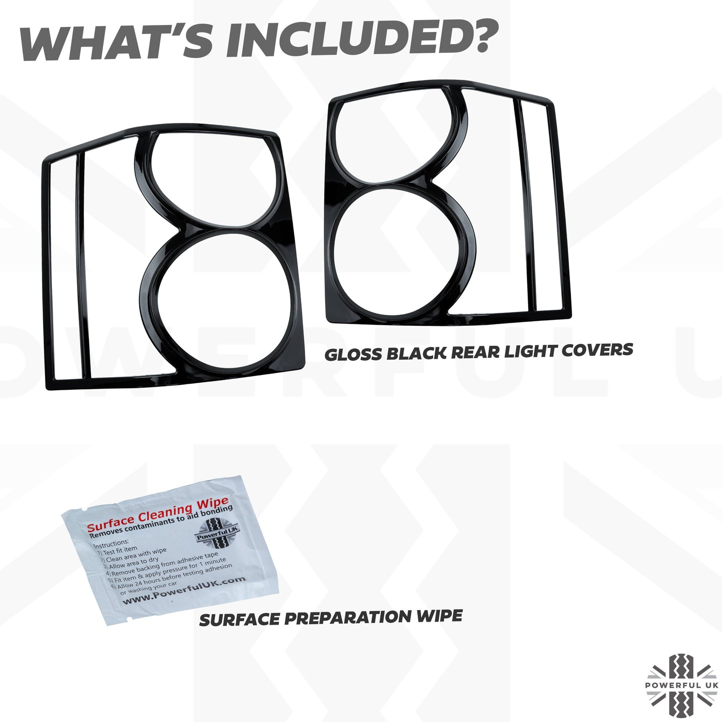 Rear Light Covers for Range Rover L322 - Gloss Black