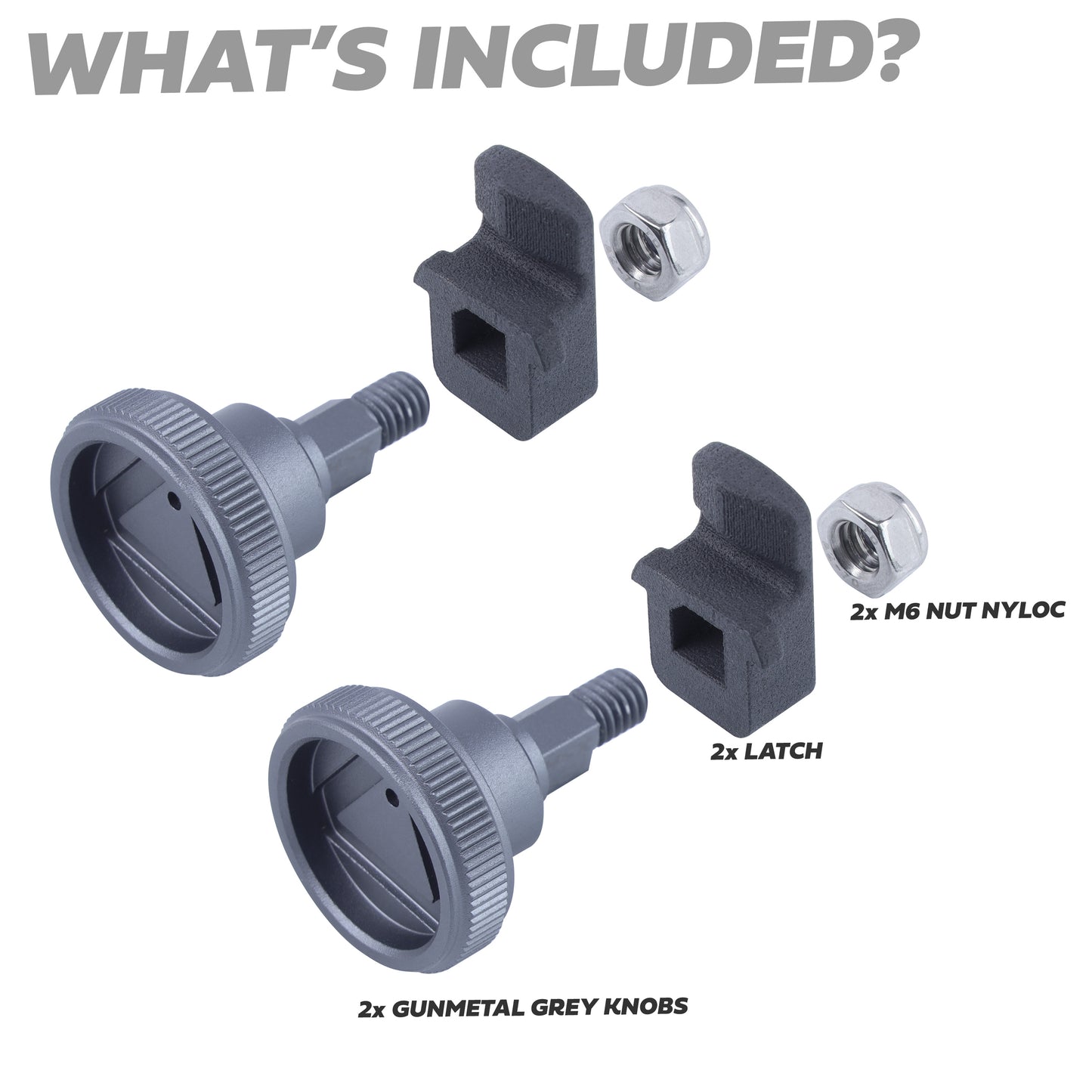 Warning Triangle Hatch Knobs for Land Rover Defender L663 - Gunmetal Grey