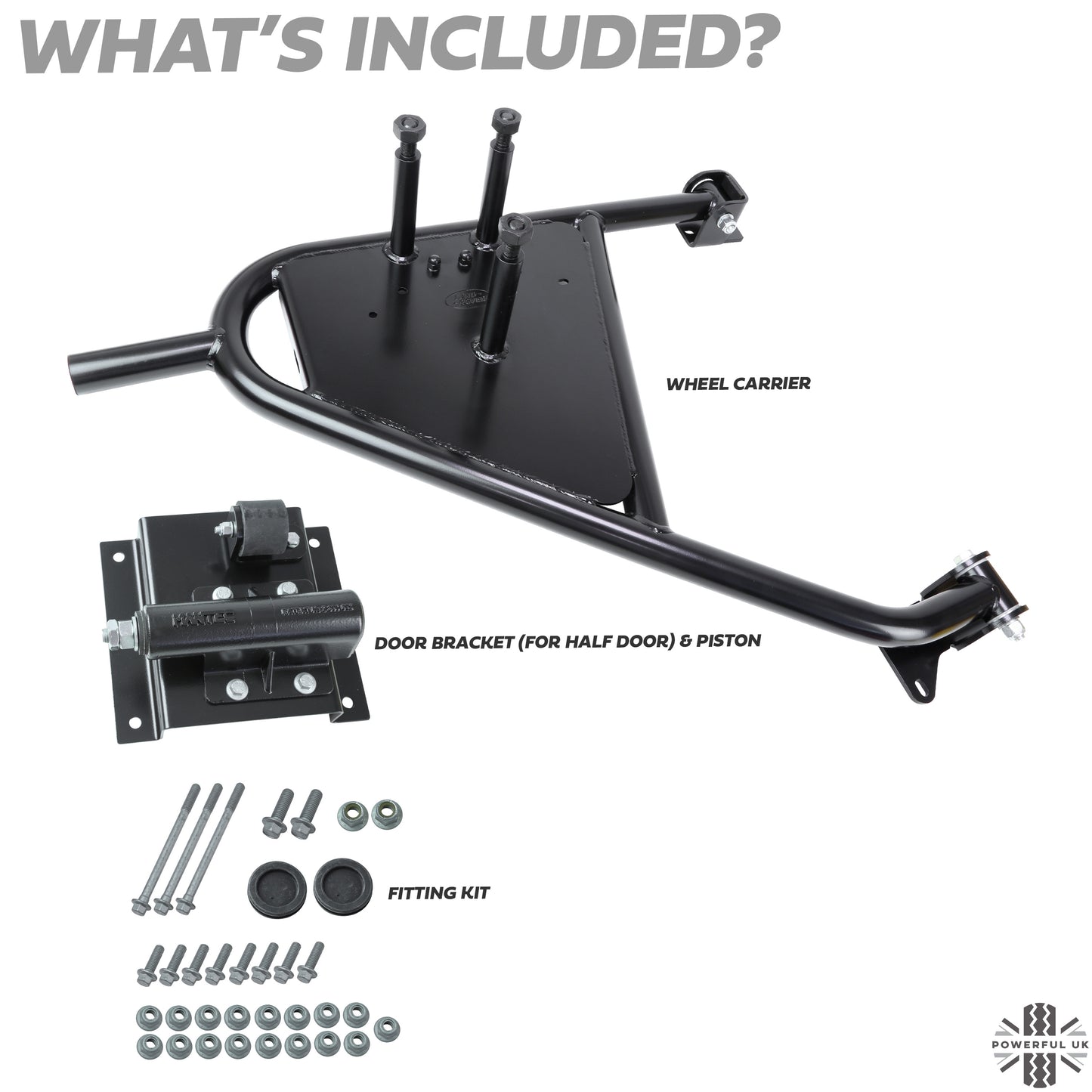 Swing Away Spare Wheel Carrier for Land Rover Classic Defender - for Half Door