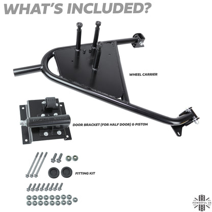 Swing Away Spare Wheel Carrier for Land Rover Classic Defender - for Half Door