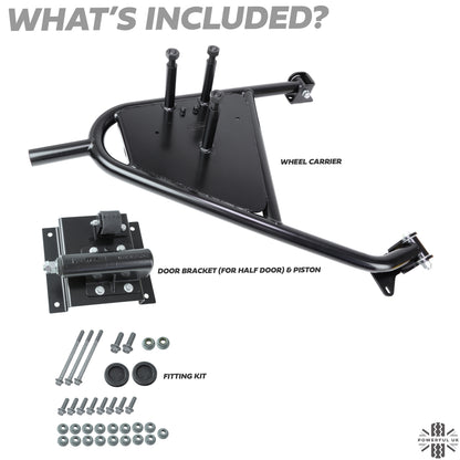 Swing Away Spare Wheel Carrier for Land Rover Classic Defender - for Half Door