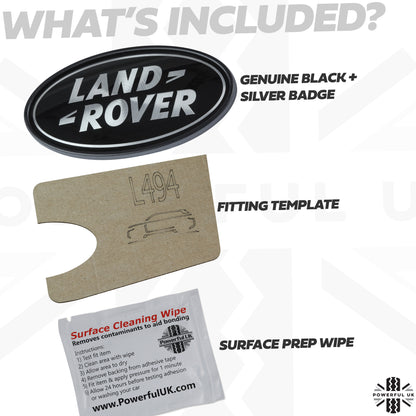 Rear Tailgate Badge - Black & Silver - for Range Rover Sport L494