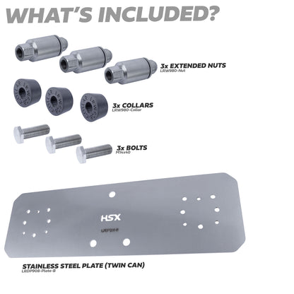 Fuel Can Spare Wheel Mount Kit for Land Rover Defender L663 - Twin Can