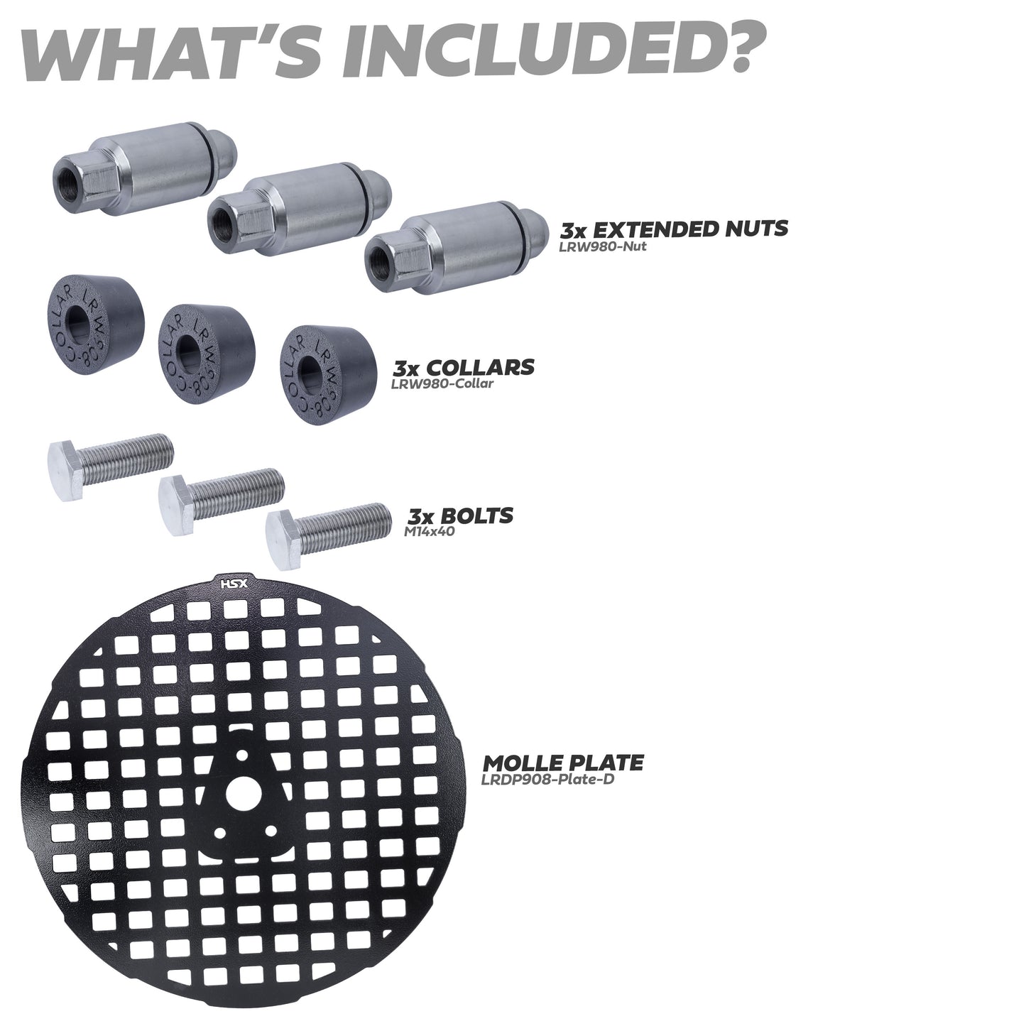 Molle Plate & Spare Wheel Mount Kit for Land Rover Defender L663