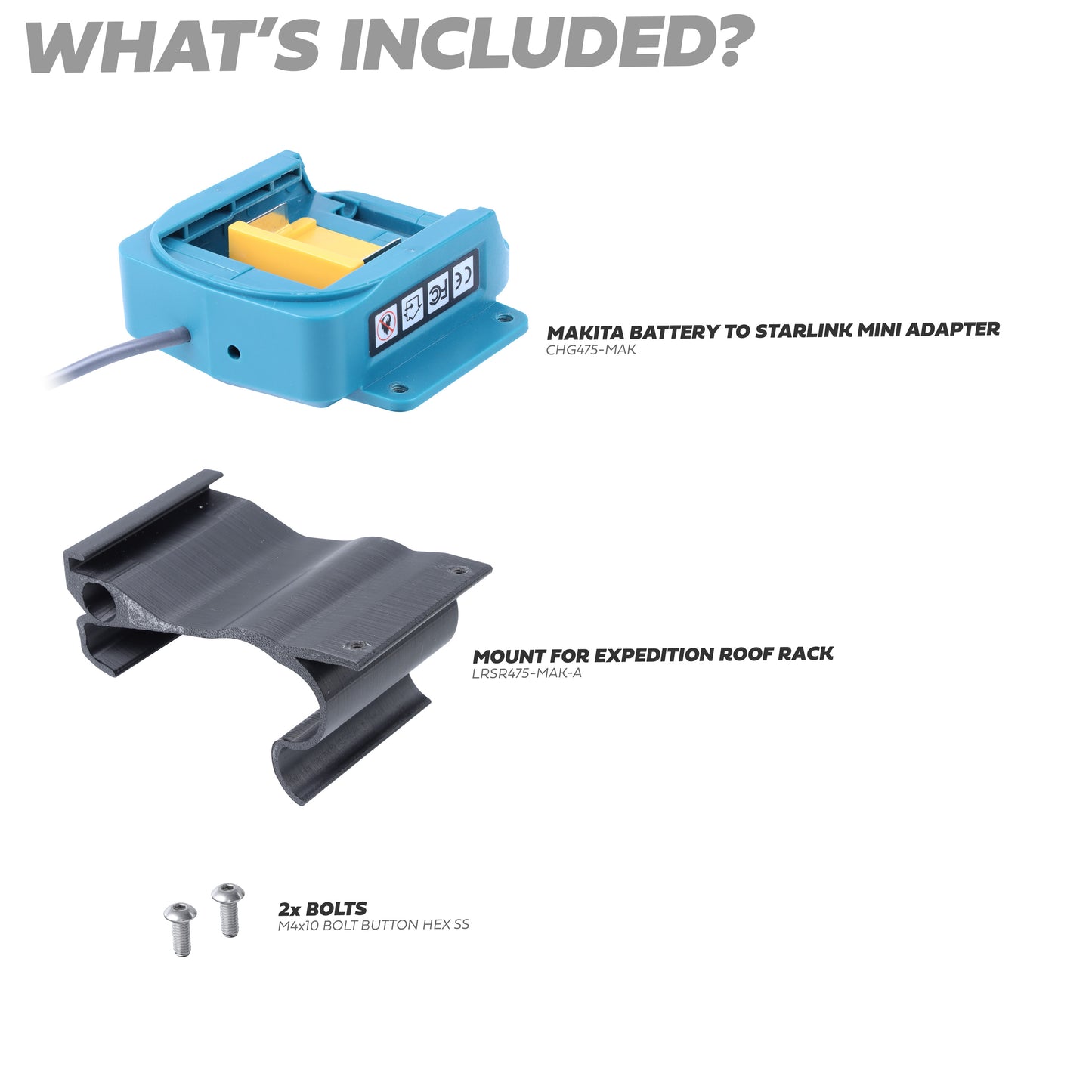 Makita Battery Mount for Starlink Mini Land Rover Defender L663 Expedition Roof Rack