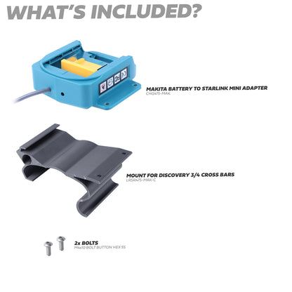 Makita Battery Mount for Starlink Mini Land Rover Discovery 3/4 Cross Bars