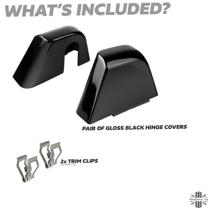 Cubby Box Hinge Covers in Gloss Black for Land Rover Defender L663