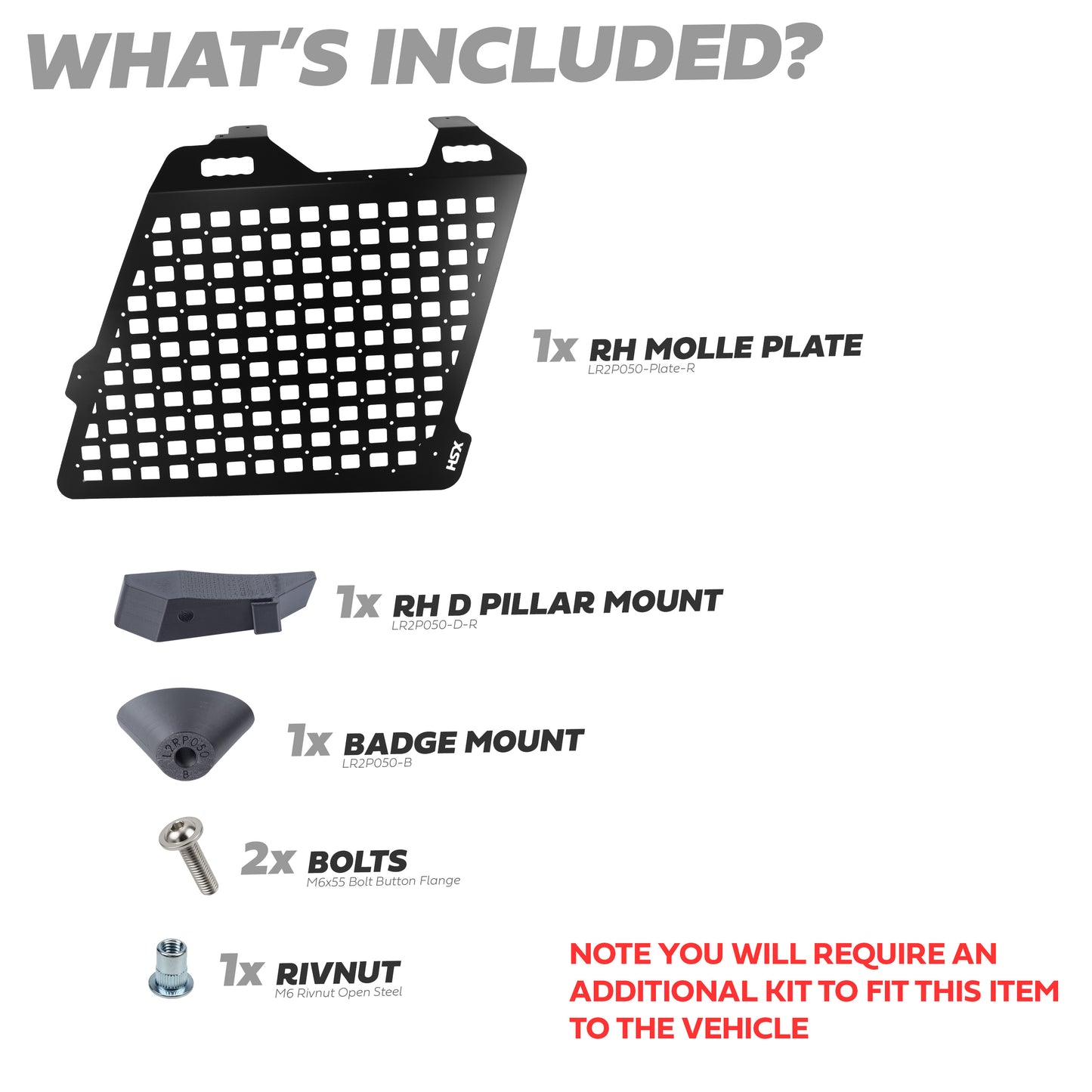 Molle Plate Kit for Land Rover Freelander 2 - Right