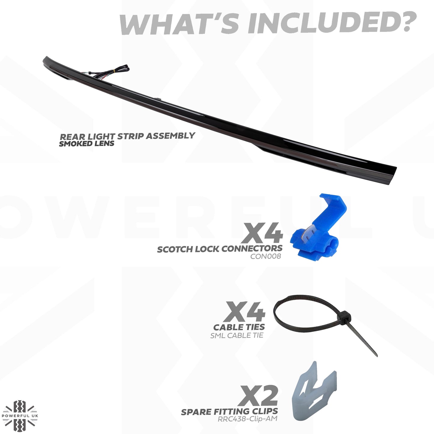 Rear Tailgate LED Lightbar for Range Rover Sport L494 WITH reverse camera - SMOKED Lens