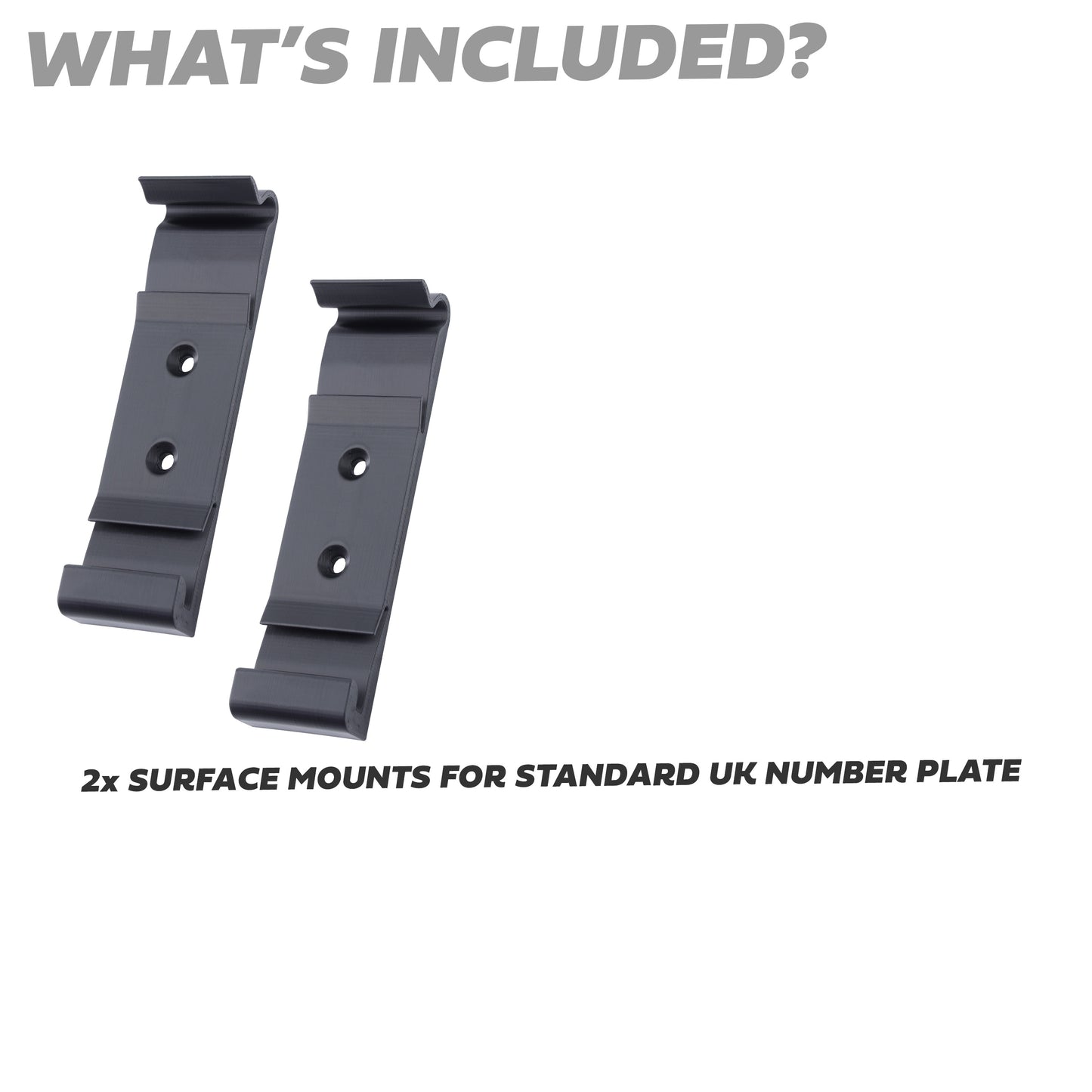 2x Surface Mount Number Plate Holders - Standard UK Plate