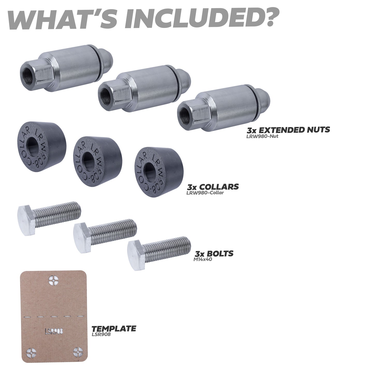 Extended Wheel Nut Kit for Land Rover Defender L663