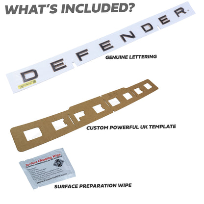 Bonnet Lettering - Moonlight Chrome + Phosphor Bronze - for Land Rover Defender L663 OCTA