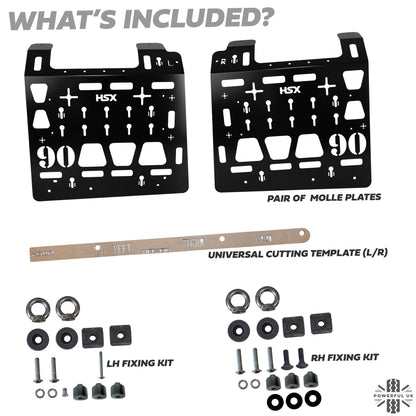 Molle Plate Kit - Black - Mix Design - PAIR - for Land Rover Defender L663 (90 Model)