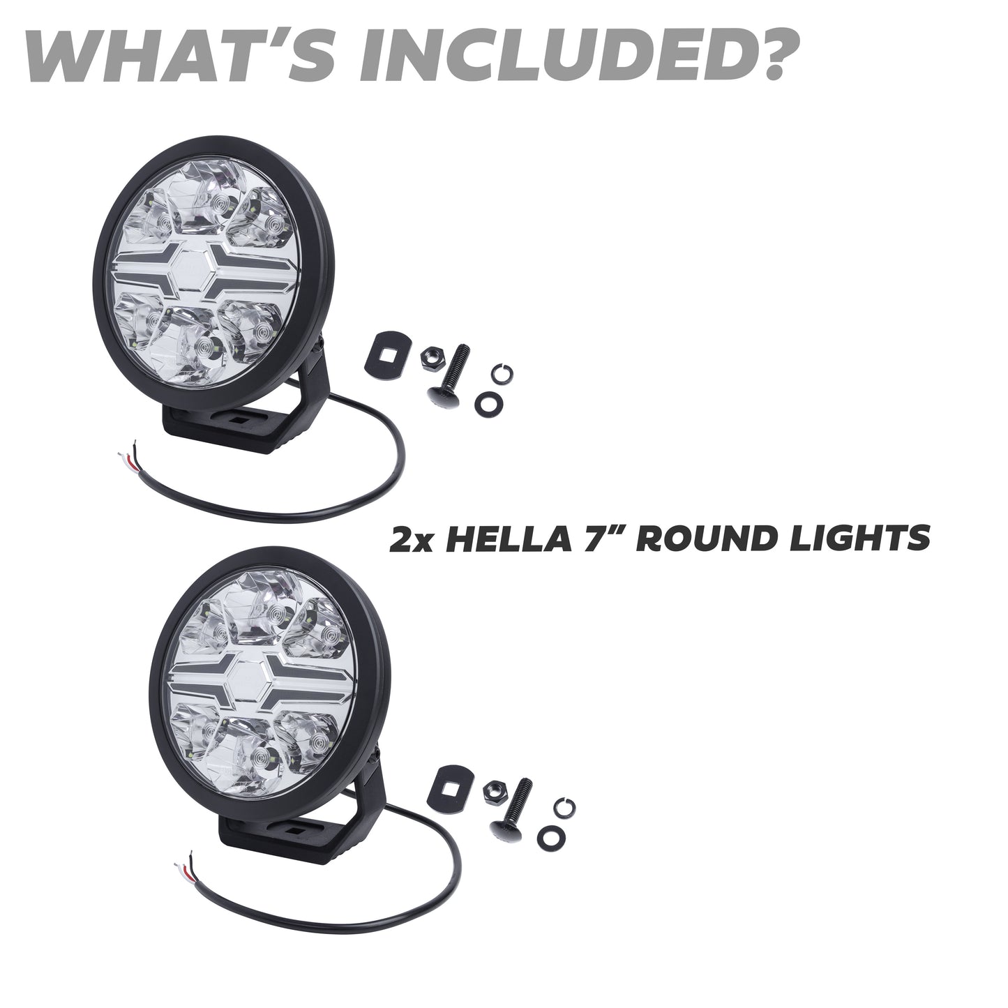 2x Hella 7" Round LED Spot Light
