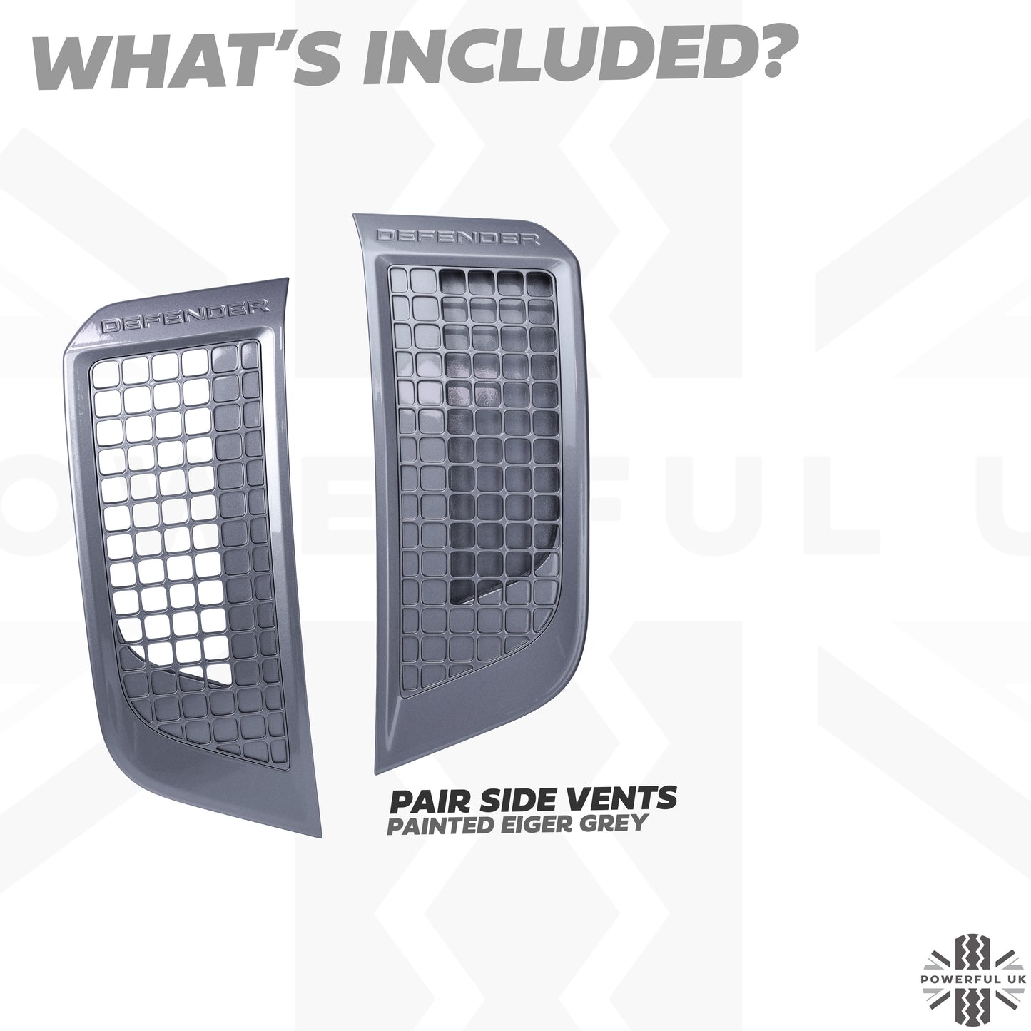 Side Vent Assemblies (Genuine Take-Offs) for Land Rover Defender L663 - Eiger Grey