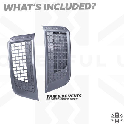 Side Vent Assemblies (Genuine Take-Offs) for Land Rover Defender L663 - Eiger Grey